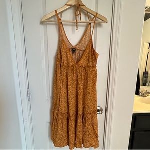 Yellow floral summer dress